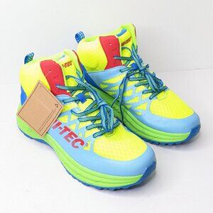 Hi-Tec Destructor Logo Hiking Boots, Blue/Lime/Yellow, Men's 9.5 M